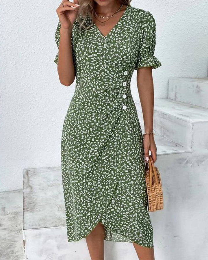 Giselle | Jurk met bloemenprint en V-hals