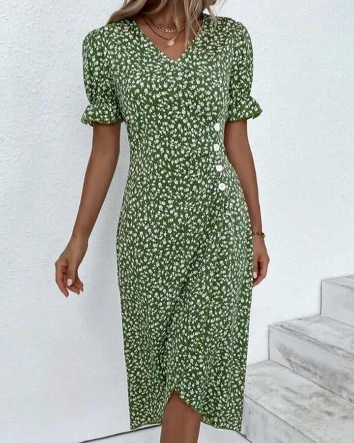 Giselle | Jurk met bloemenprint en V-hals