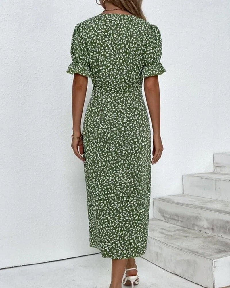 Giselle | Jurk met bloemenprint en V-hals
