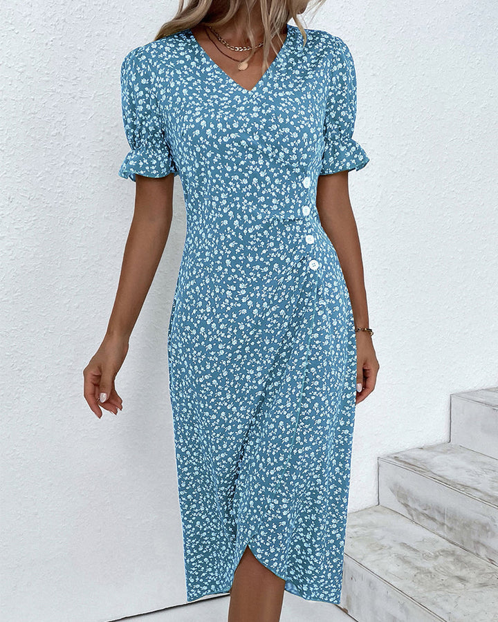 Giselle | Jurk met bloemenprint en V-hals