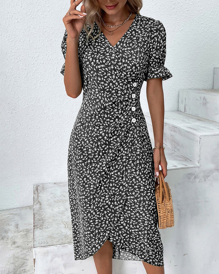 Giselle | Jurk met bloemenprint en V-hals