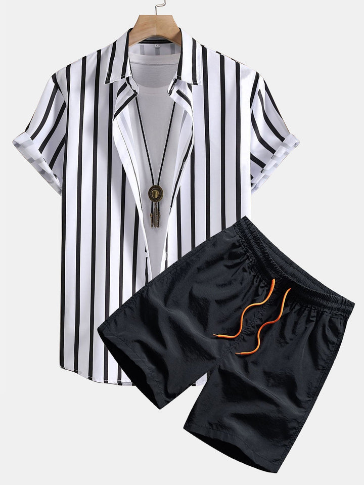 Gestreepte overhemd & zwemshort