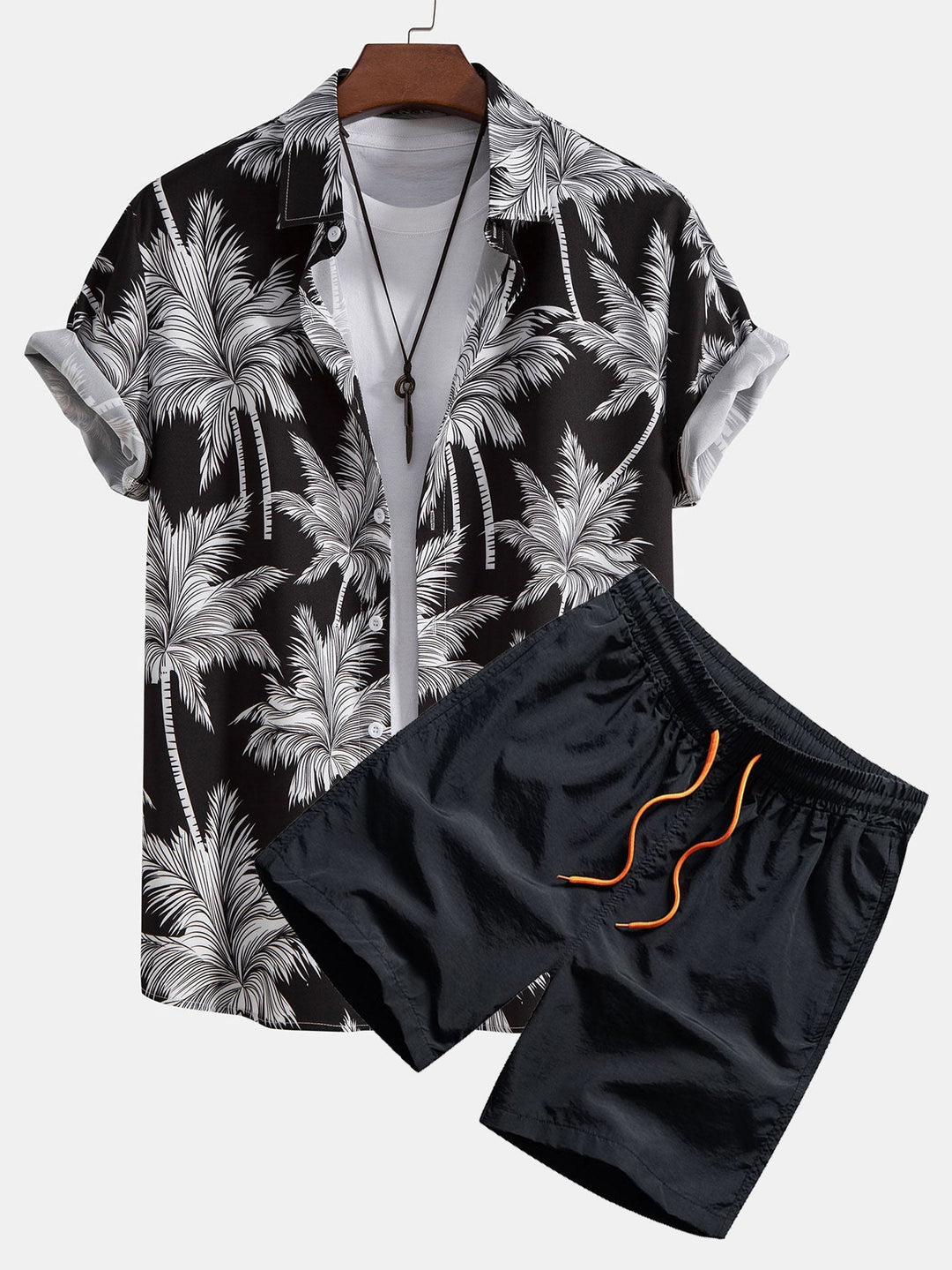 Palmboom print overhemd & zwemshort