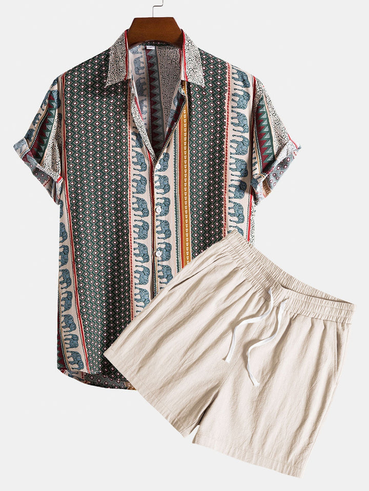 Olifantenprint overhemd & Korte broek