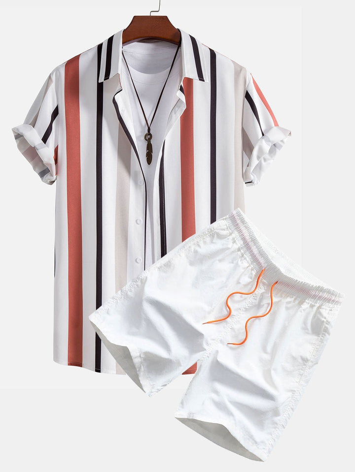Gestreepte overhemd & zwemshort