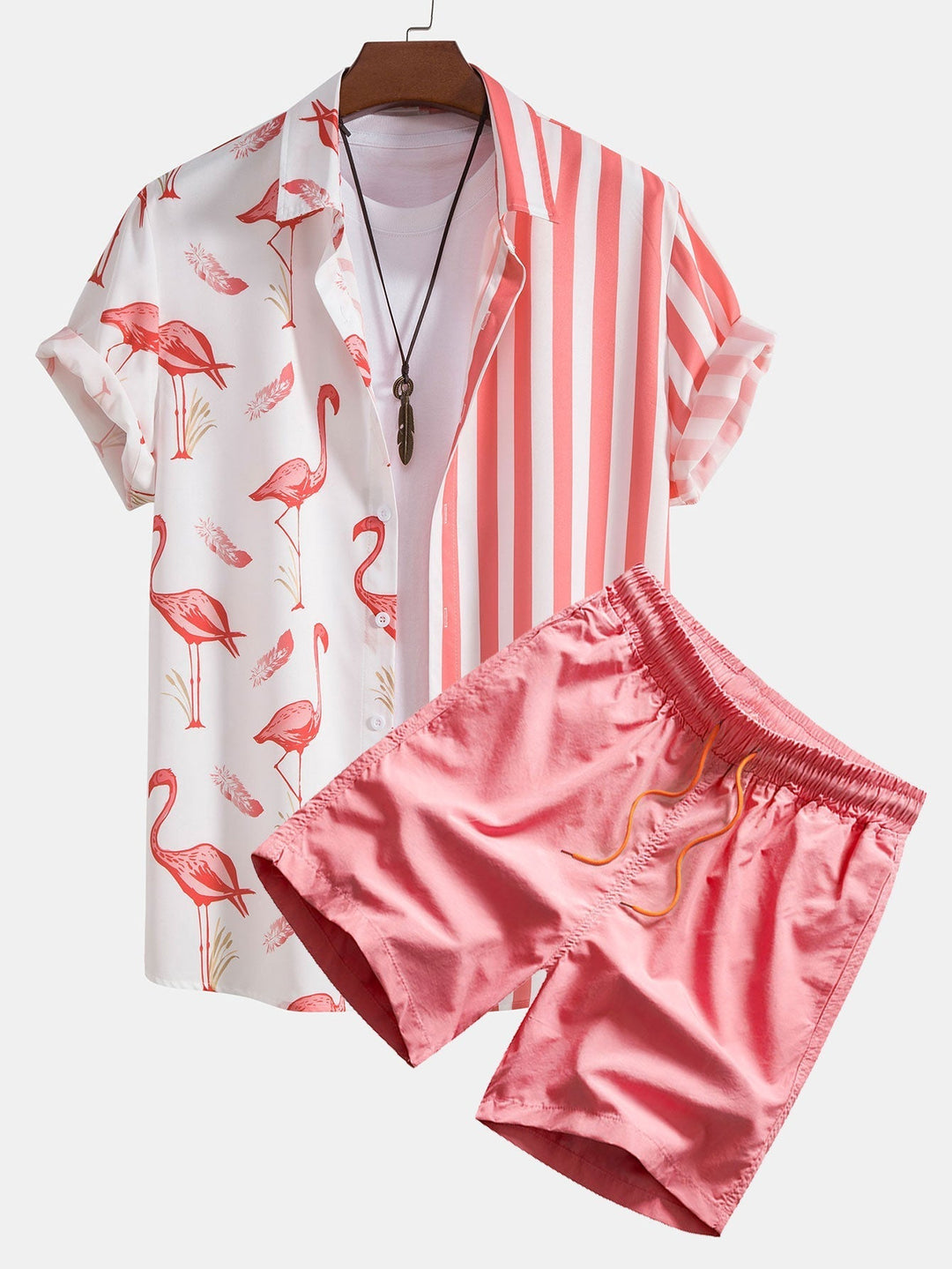 Flamingo gestreept shirt & zwemshort
