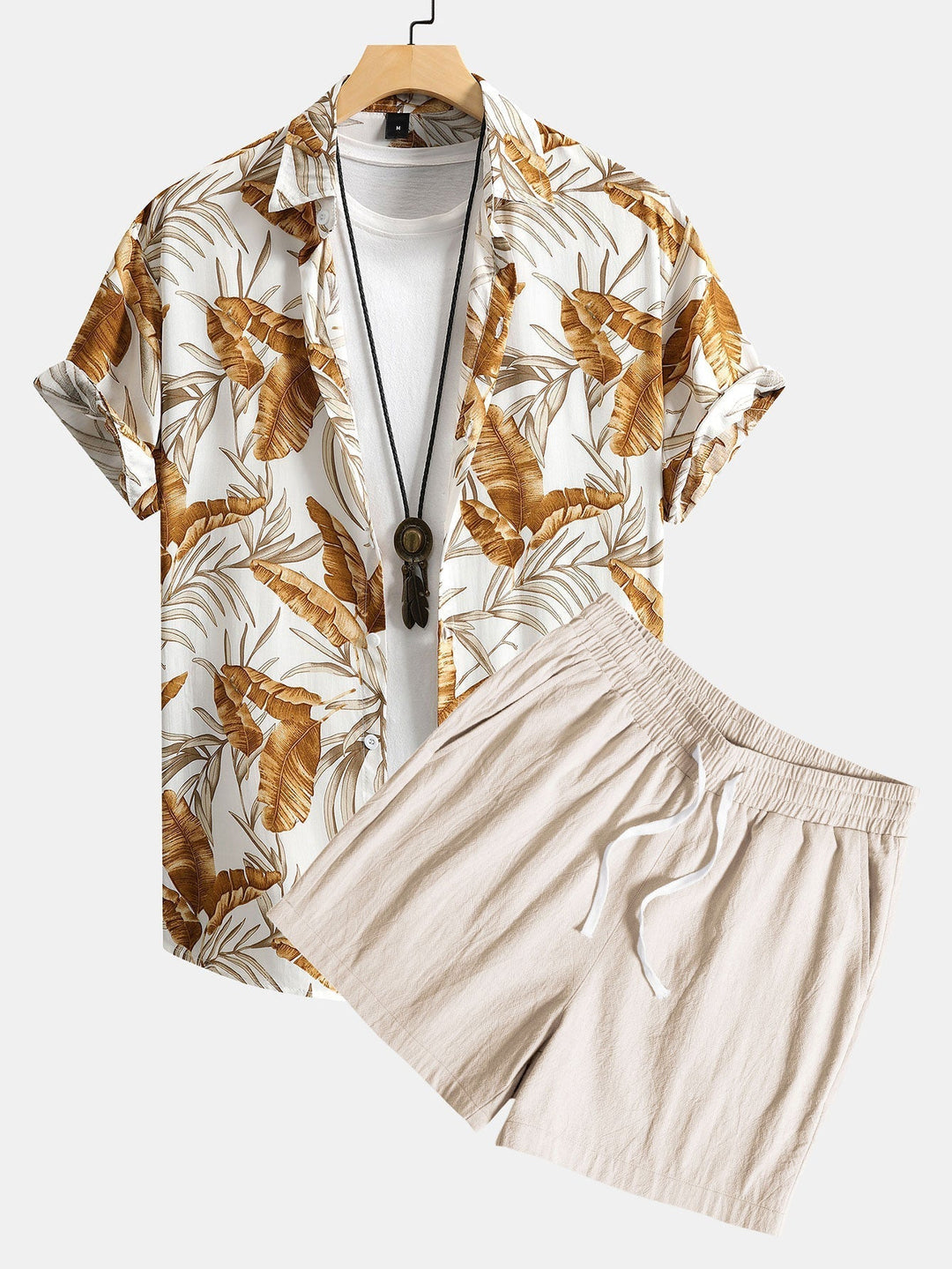 Overhemd met tropische print & korte broek