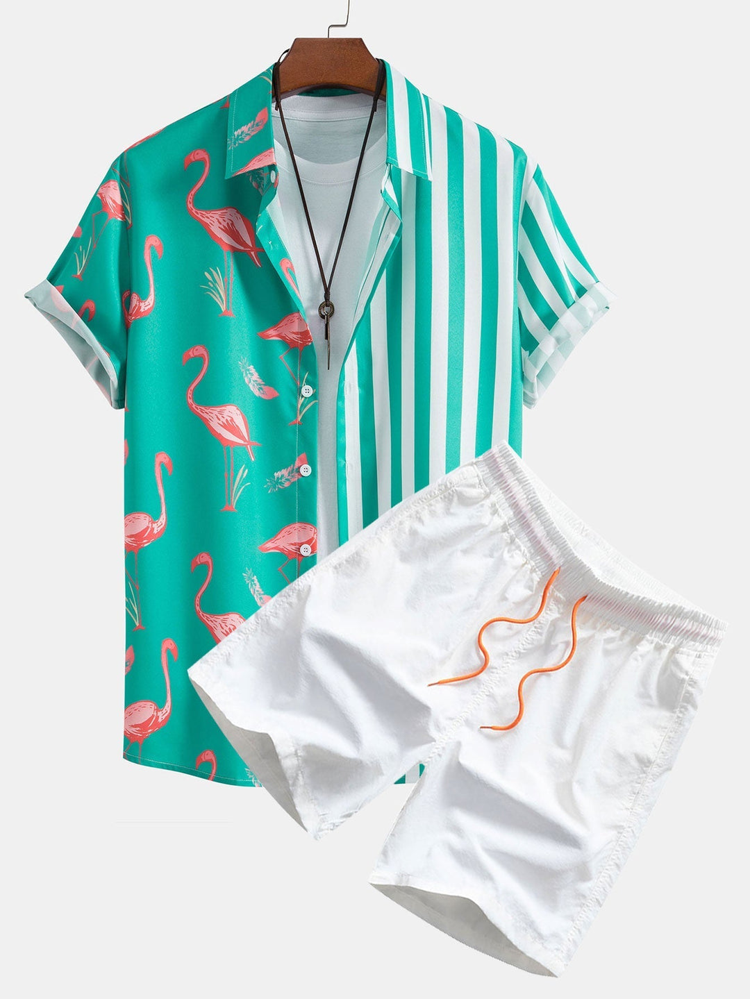 Flamingo gestreept shirt & zwemshort