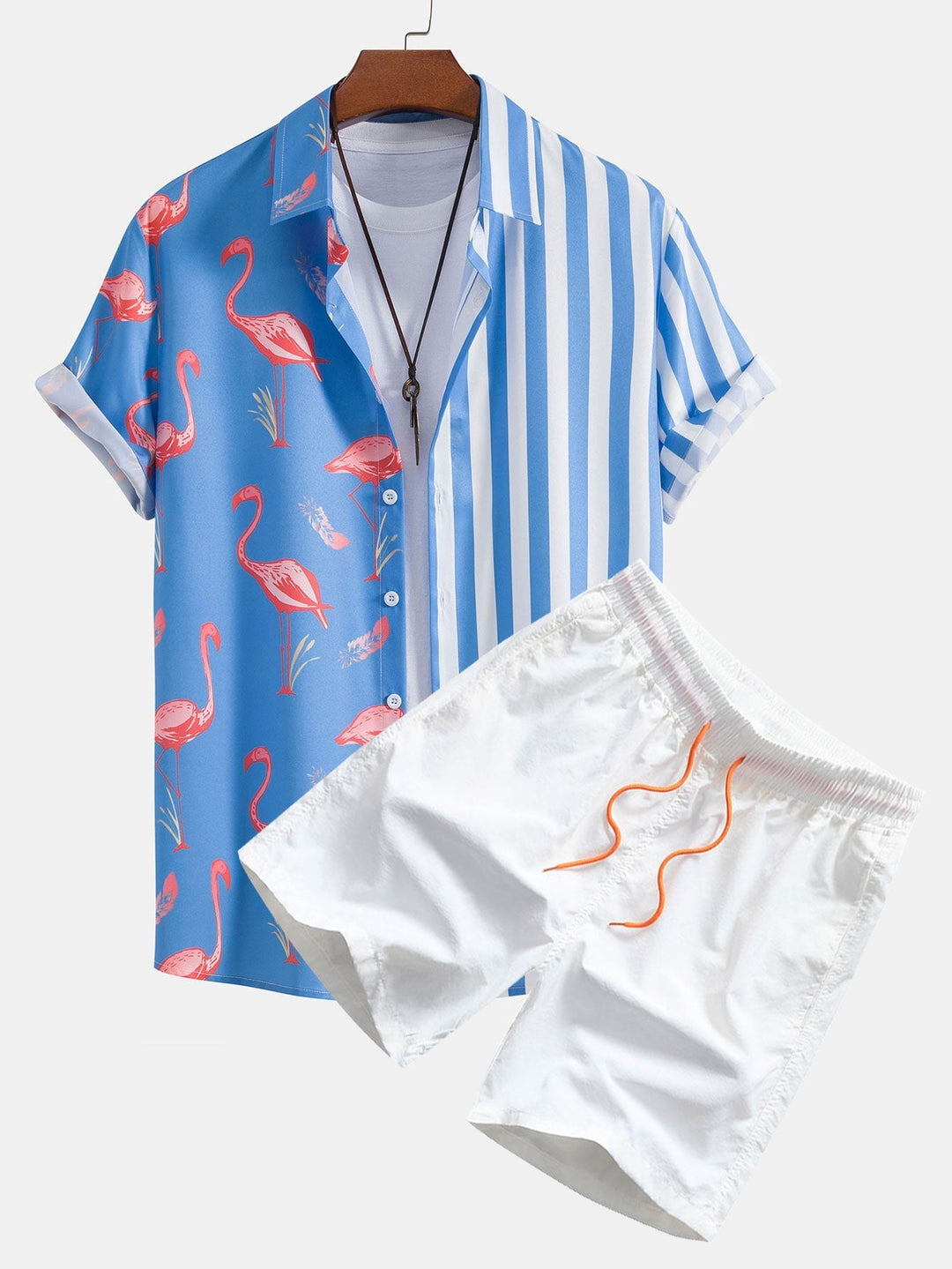 Flamingo gestreept shirt & zwemshort