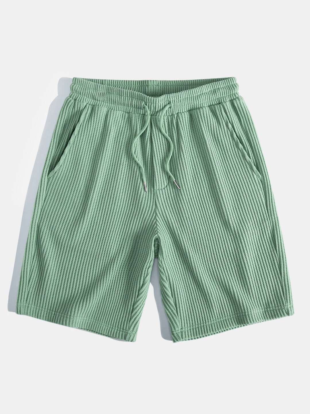 Gebreide wafelstructuur shorts met trekkoord