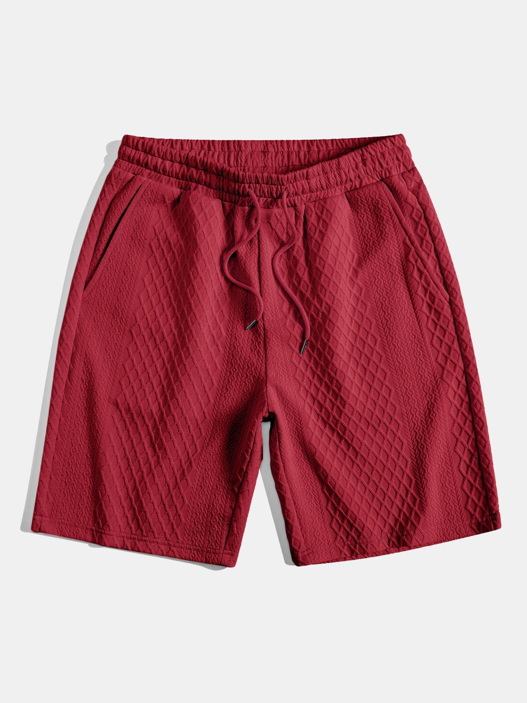 Jacquard shorts met diamantpatroon en trekkoord