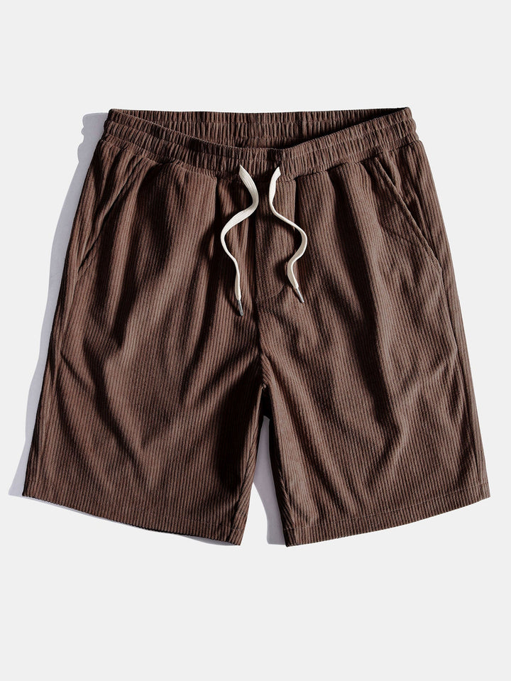 Ribfluweel shorts met elastische taille