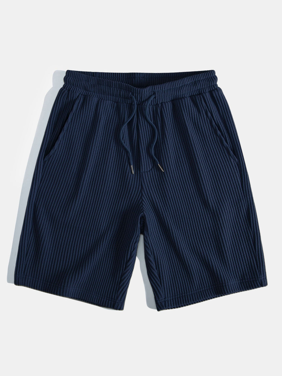 Gebreide wafelstructuur shorts met trekkoord