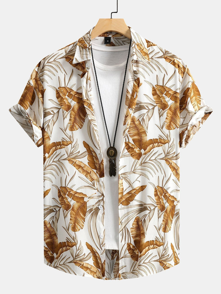 Overhemd met tropische print & korte broek