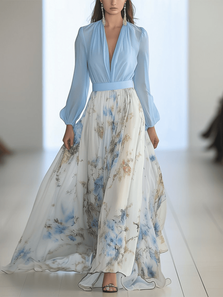Tess | Lange jurk met bloemenprint