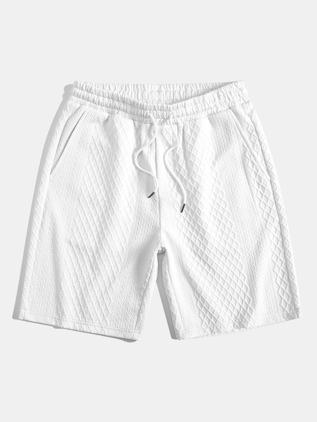 Jacquard shorts met diamantpatroon en trekkoord