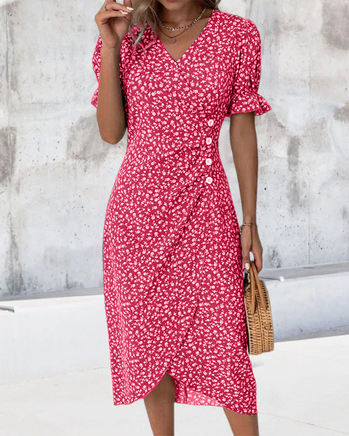 Giselle | Jurk met bloemenprint en V-hals