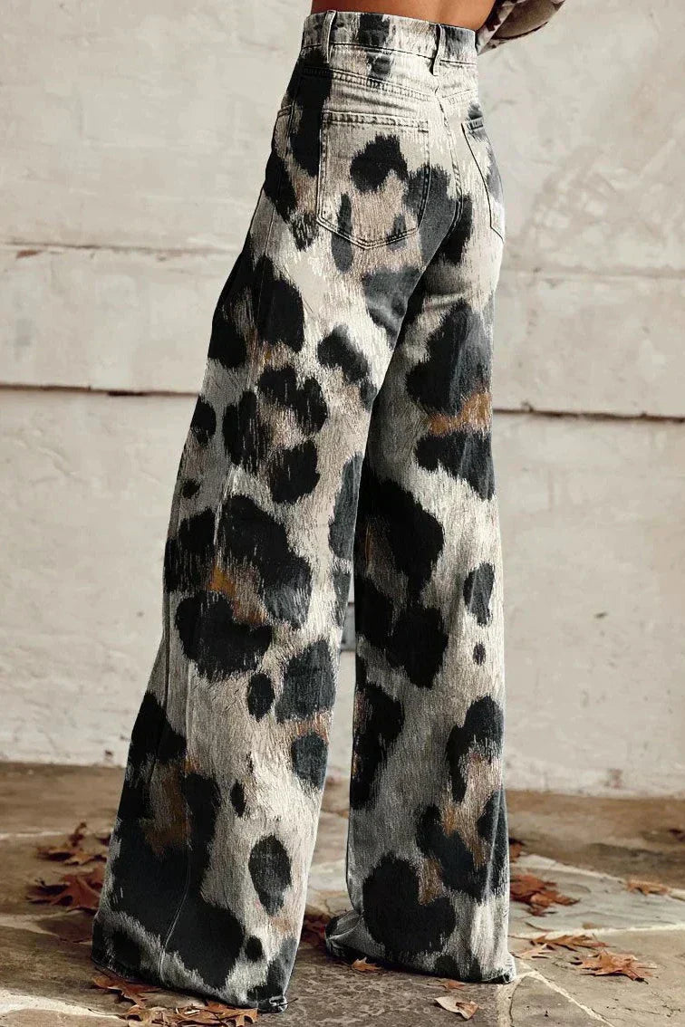 Harper | luipaard flare broek
