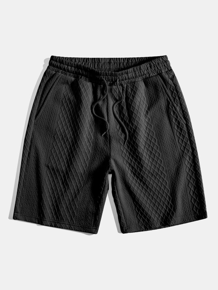 Jacquard shorts met diamantpatroon en trekkoord