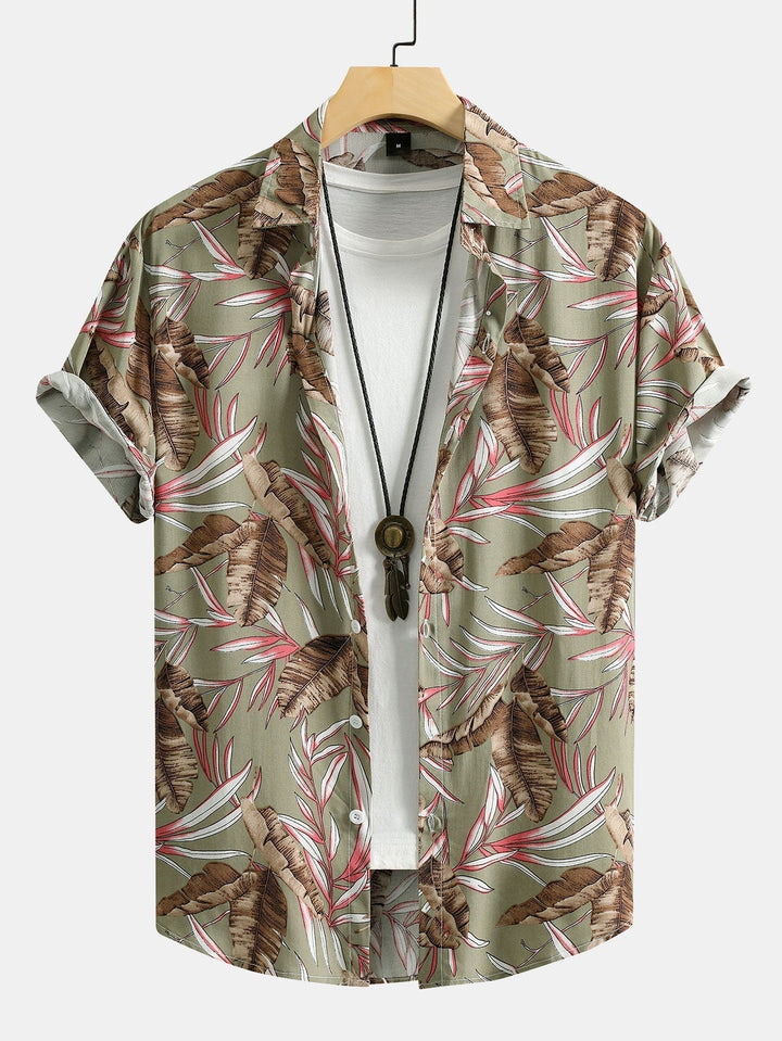 Overhemd met tropische print & korte broek