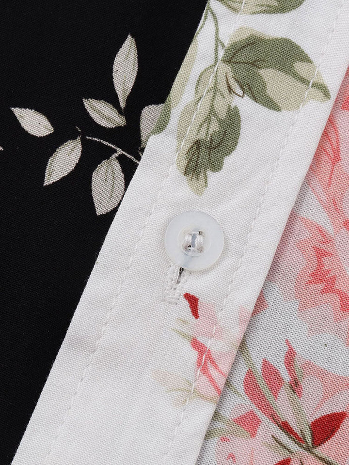 Tweekleurig shirt met bloemenprint & zwemshort