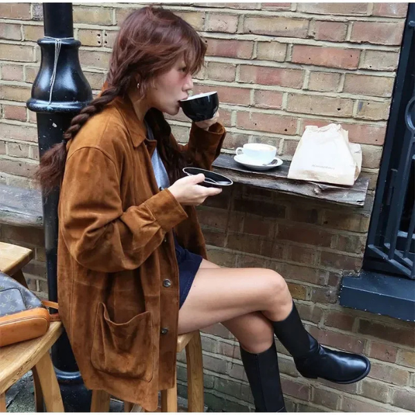 ModeHuis® | Suede Statement Coat
