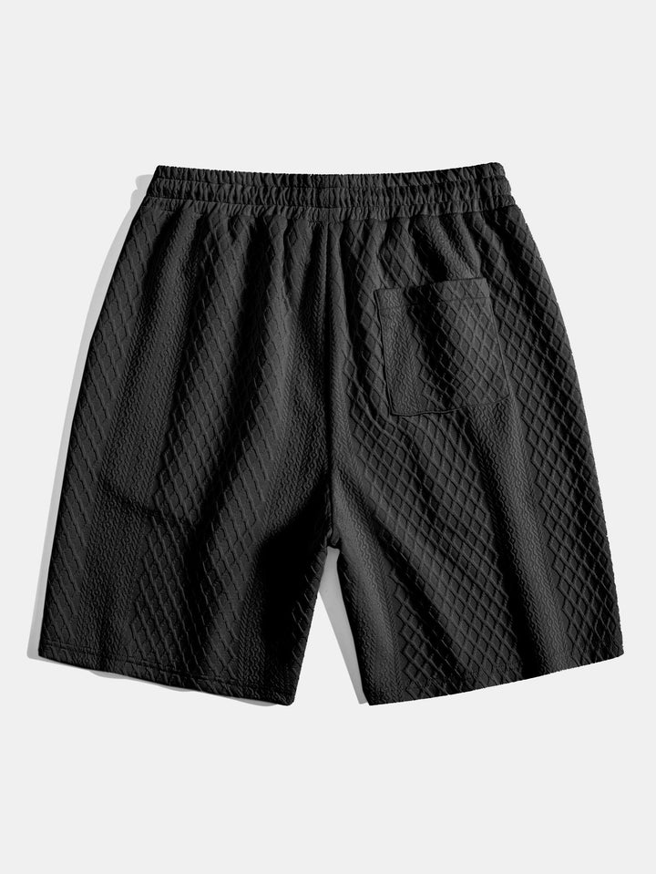 Jacquard shorts met diamantpatroon en trekkoord