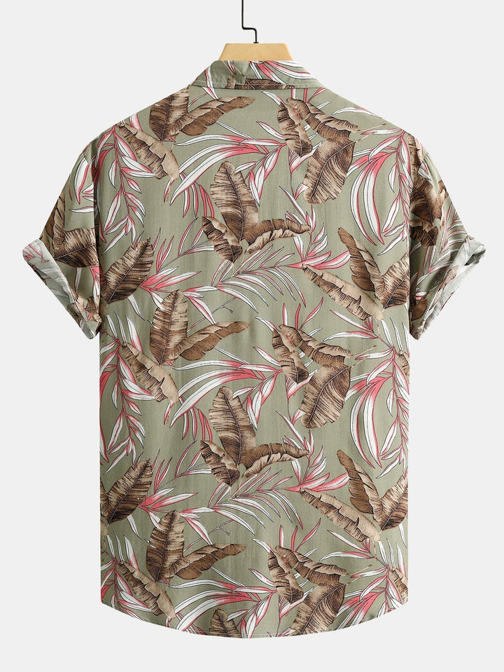 Overhemd met tropische print & korte broek