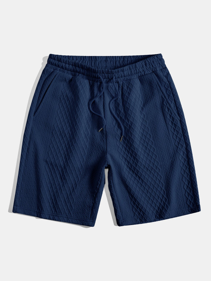 Jacquard shorts met diamantpatroon en trekkoord