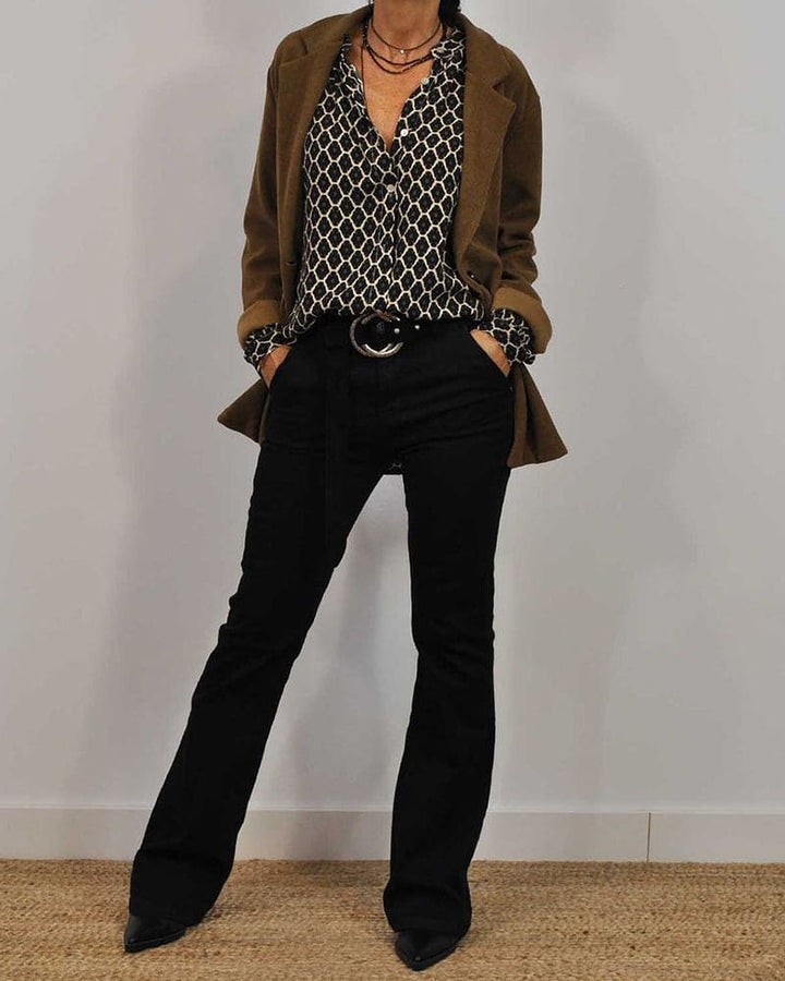 ModeHuis® | Relaxed V-Hals Midi-Shirt