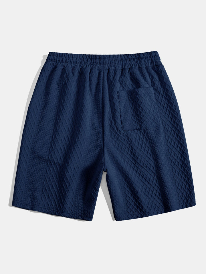Jacquard shorts met diamantpatroon en trekkoord