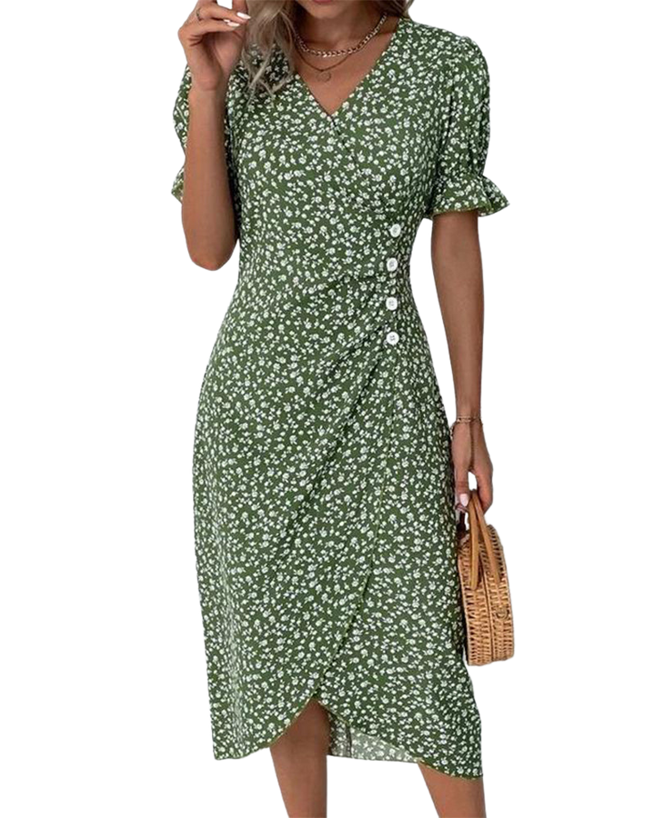 Giselle | Jurk met bloemenprint en V-hals