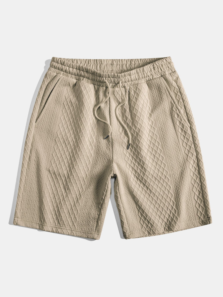 Jacquard shorts met diamantpatroon en trekkoord
