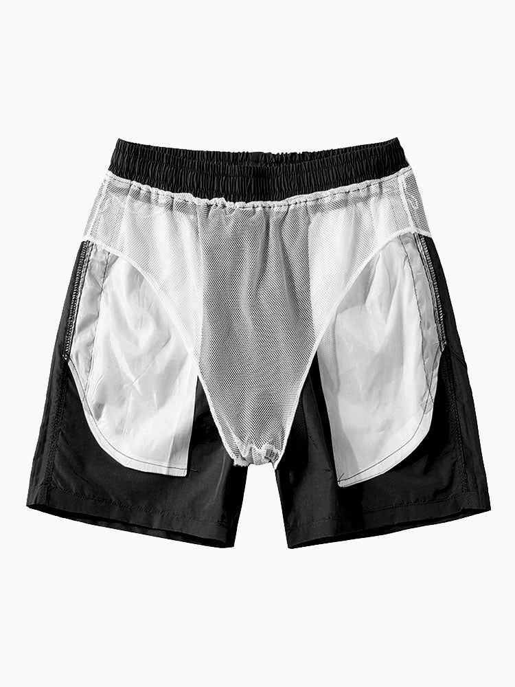 Palmboom/flamingoprint overhemd & zwemshort