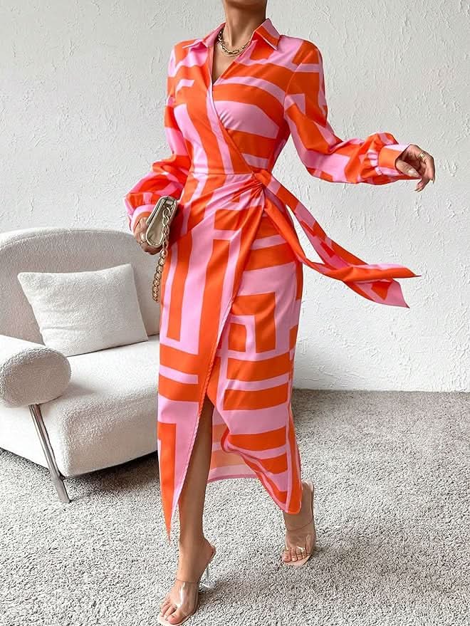 ModeHuis® | Jurk met Wikkelprint