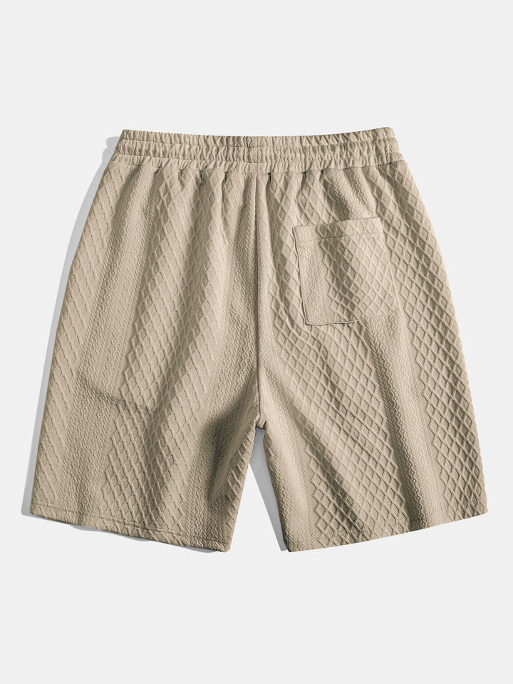 Jacquard shorts met diamantpatroon en trekkoord