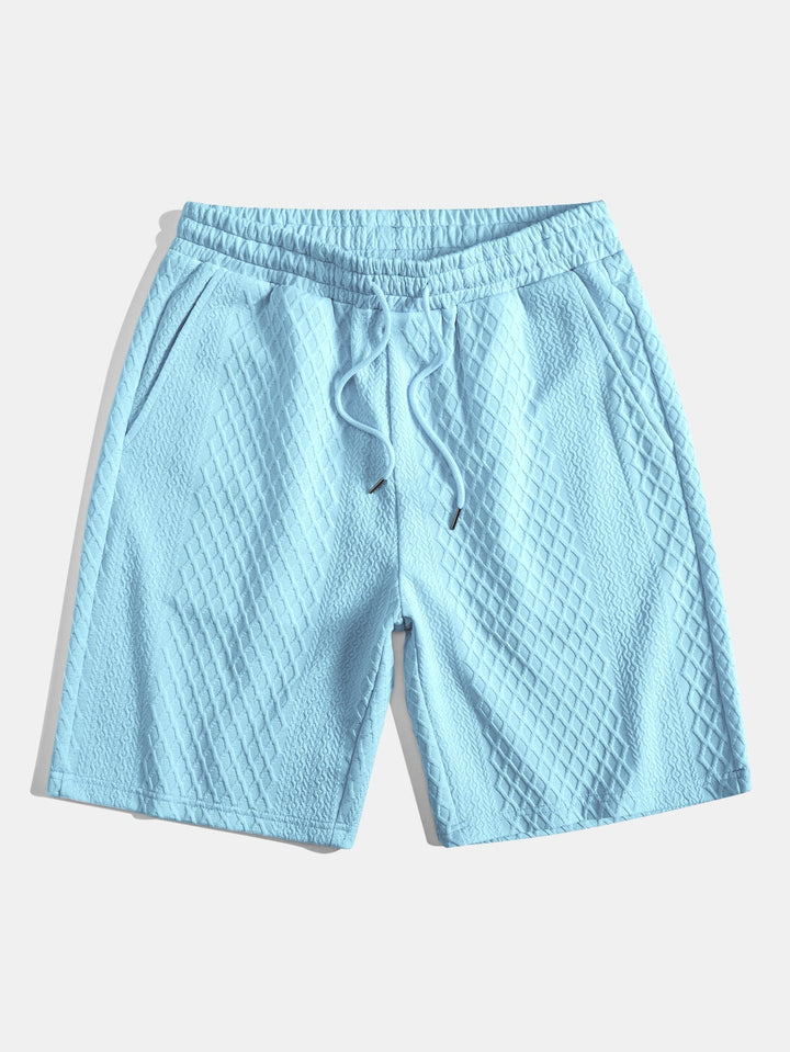 Jacquard shorts met diamantpatroon en trekkoord