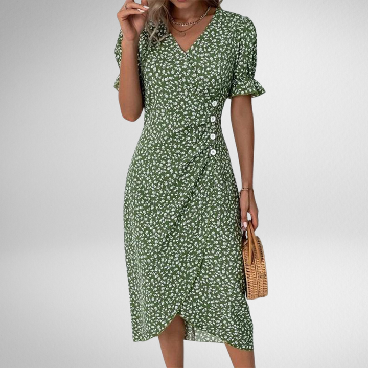 Giselle | Jurk met bloemenprint en V-hals