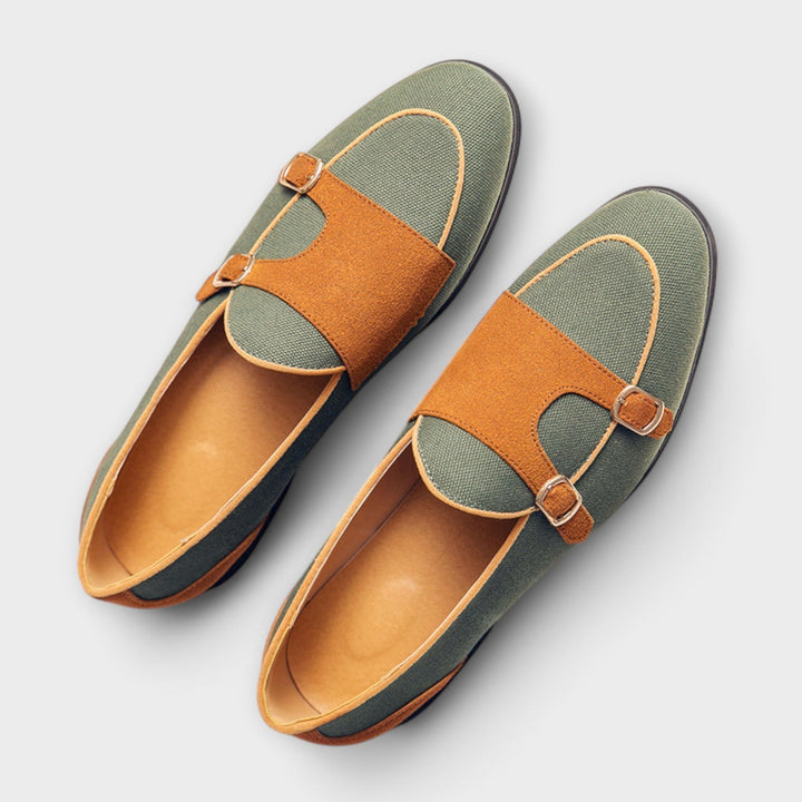 Giorgio | Vegan suède loafers met gesp voor heren