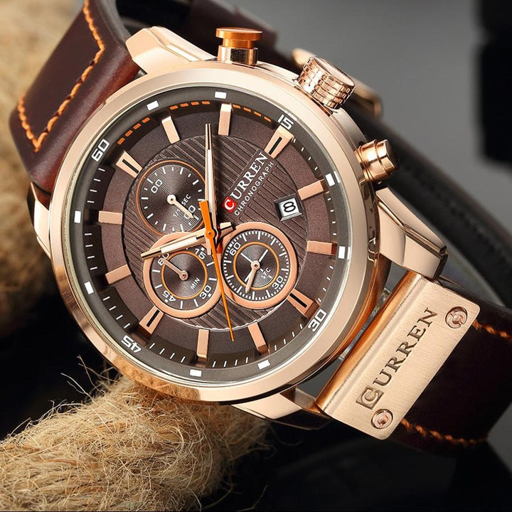Elegant Kwarts Horloge met Leren Band