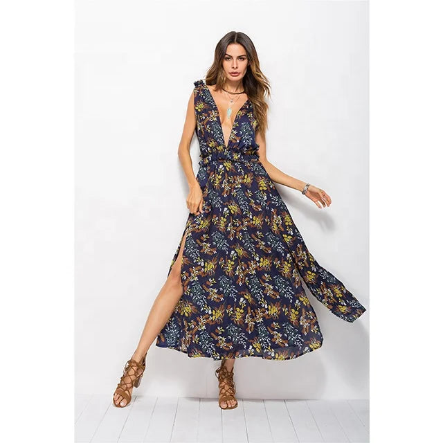 Lourie | Elegante maxi strandjurk