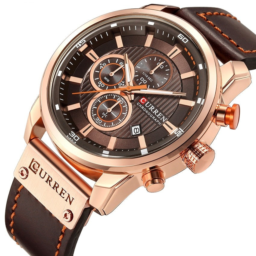 Elegant Kwarts Horloge met Leren Band