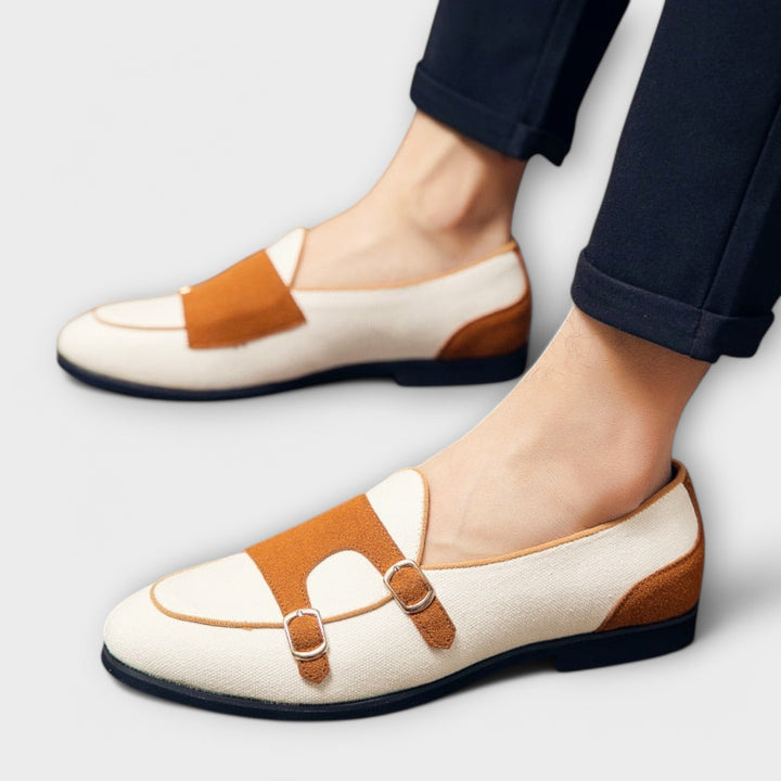 Giorgio | Vegan suède loafers met gesp voor heren