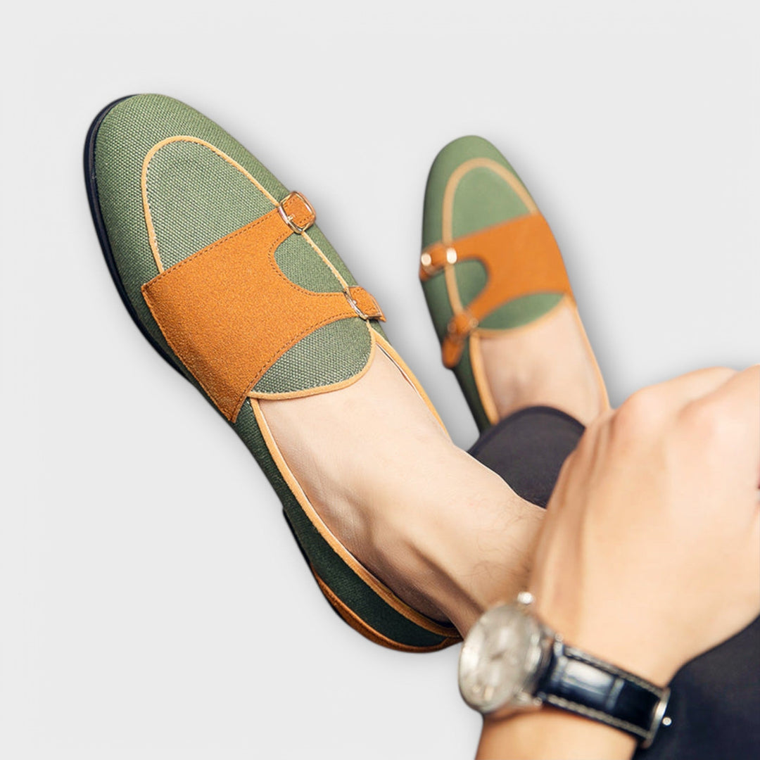 Giorgio | Vegan suède loafers met gesp voor heren