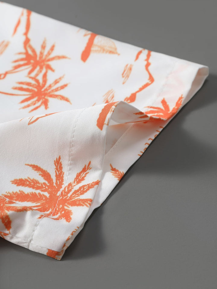 Overhemd met palmboomprint & zwemshort