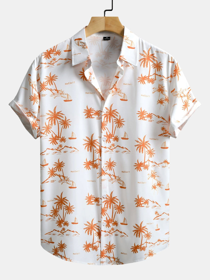 Overhemd met palmboomprint & zwemshort