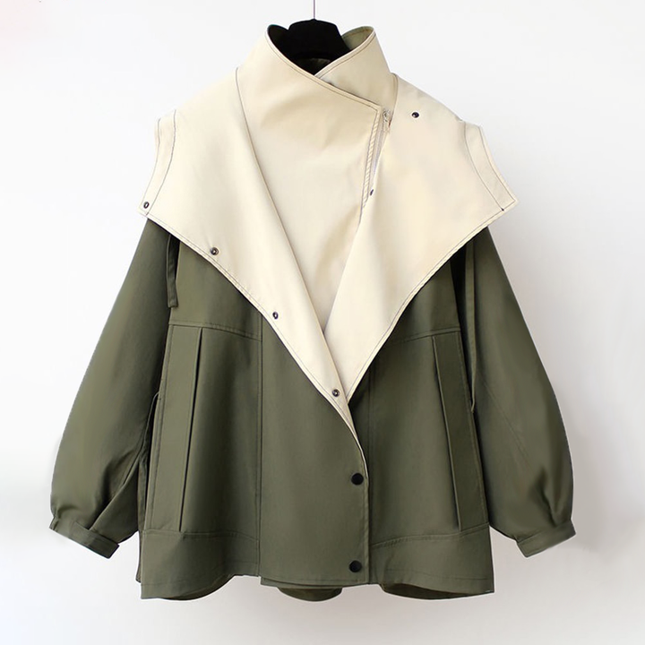 ModeHuis® | Moderne Tweekleurige Trenchcoat