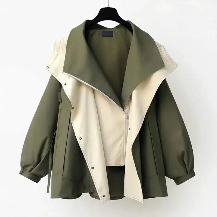 ModeHuis® | Moderne Tweekleurige Trenchcoat