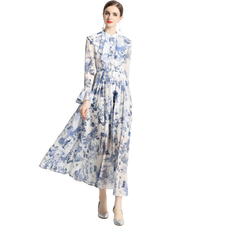 Gabby | Elegante jurk met inktprint