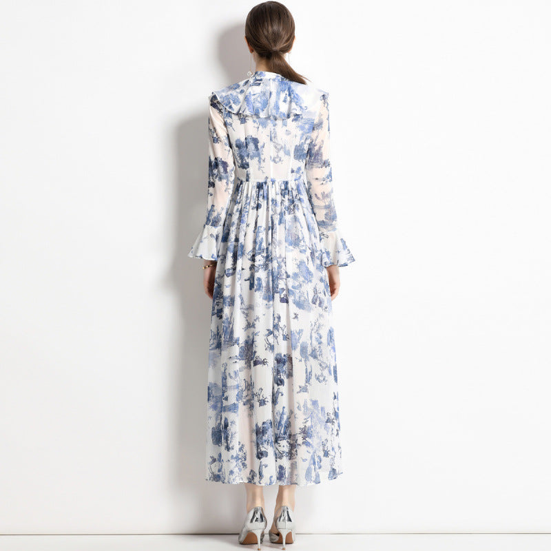 Gabby | Elegante jurk met inktprint